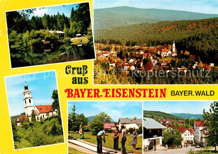 Bayerisch Eisenstein Panorama Minigolfplatz Kirche