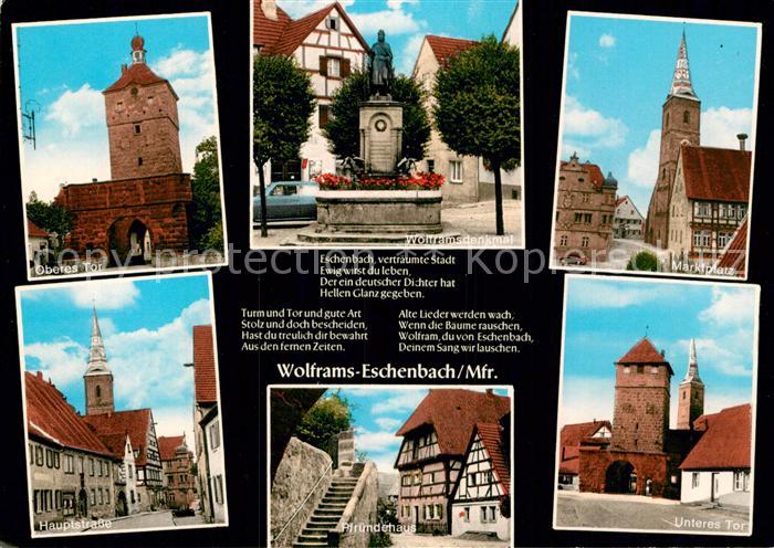 Wolframs-Eschenbach Oberes Tor Wolframsdenkmal Marktplatz Unteres Tor Pfruendeha