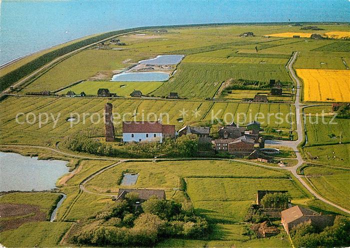 Pellworm Fliegeraufnahme Alte Kirche