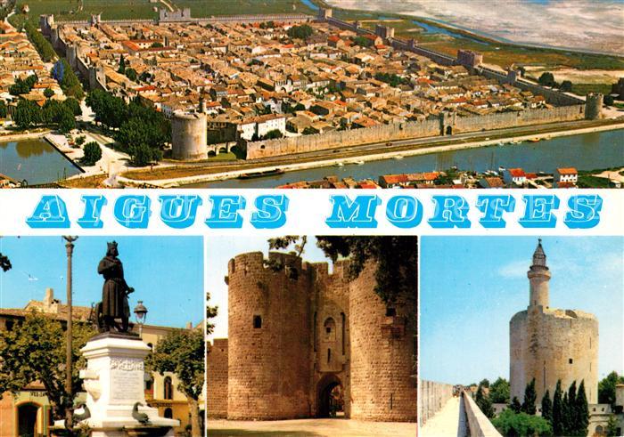 Aigues-Mortes Gard Statue Stadttor Panorama