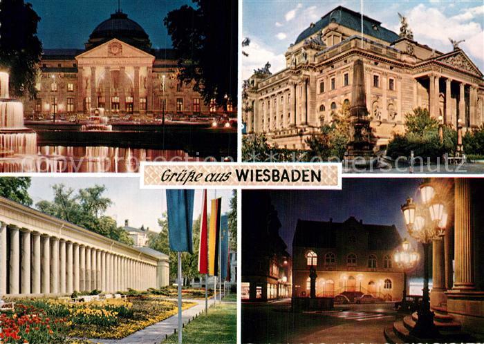 Wiesbaden Kurhaus Theater Brunnenkollonade Rathaus