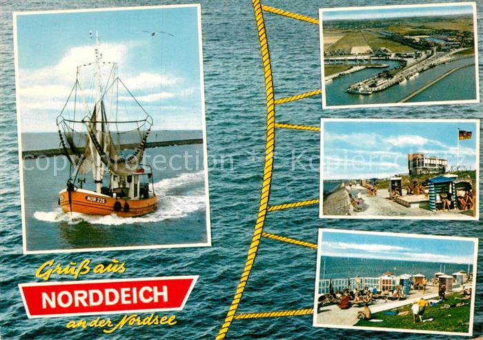 Norddeich Ostfriesland Fischerboot Strandkoerbe