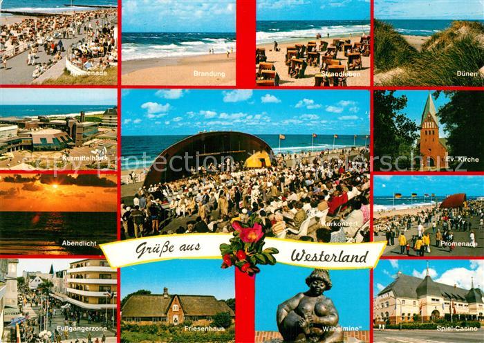 Westerland Sylt Promenade Fussgaengerzone Kurmittelhaus Spielcasino Wilhelmine