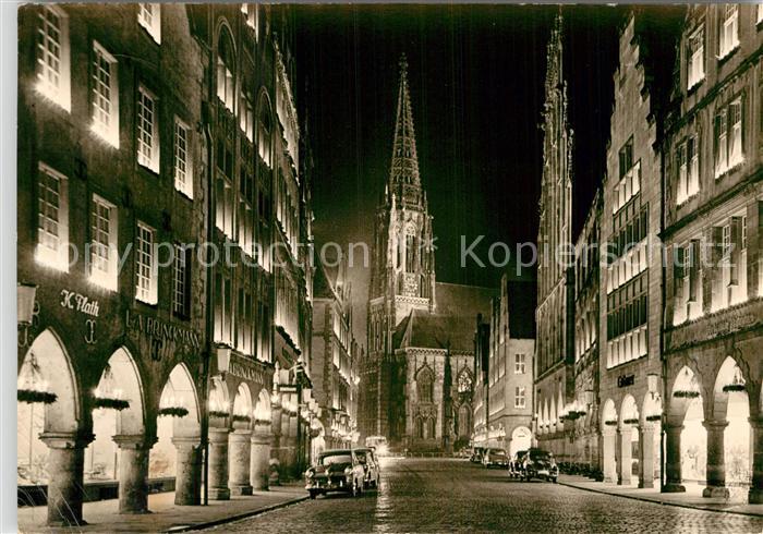 Muenster Westfalen Prinzipalmarkt Festbeleuchtung