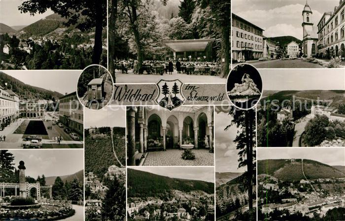 Bad Wildbad Kurpark Kirche Teilansicht Wandelhalle Kurkonzert