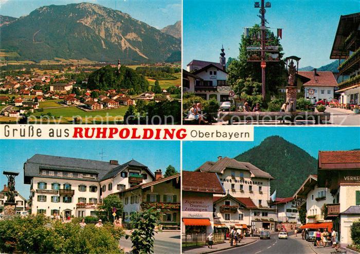Ruhpolding Teilansicht Hauptstrasse Brunnen