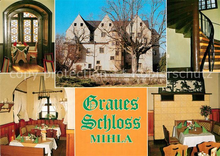 Mihla Graues Schloss Gaststube Treppenaufgang Kaminzimmer