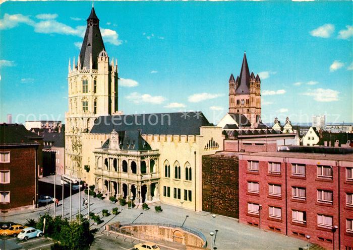 Koeln Rhein Rathaus Rathausturm Kirche Grosser Sankt Martin