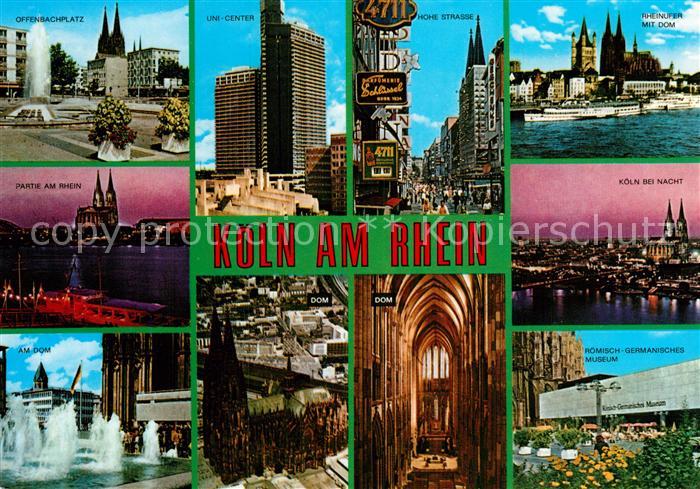 Koeln Rhein Rheinufer Dom Offenbacherplatz Inneres des Doms Uni Center