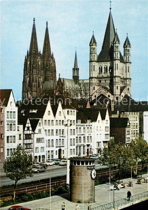 Koeln Rhein Rheinufer Dom Gross Sankt Martin