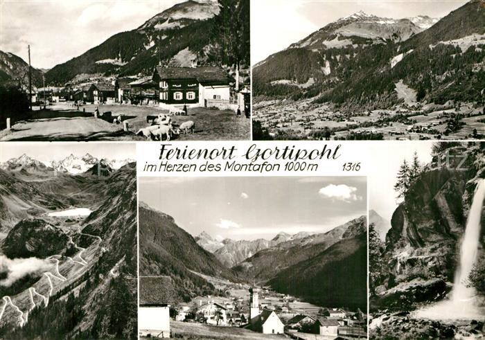 Gortipohl St Gallenkirch Vorarlberg Panorama Kirche Wasserfall Passstrasse