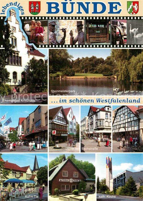 Buende Westfalen Steinmeisterpark Ehemaliges Amtshaus Fussgaengerzone Katholisch