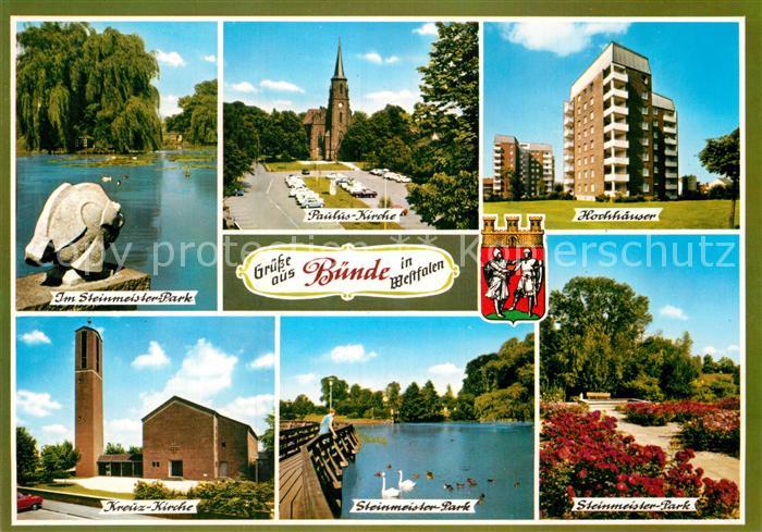 Buende Westfalen Hochhaeuser Paulus Kirche Kreuz Kirche Steinmeister Park