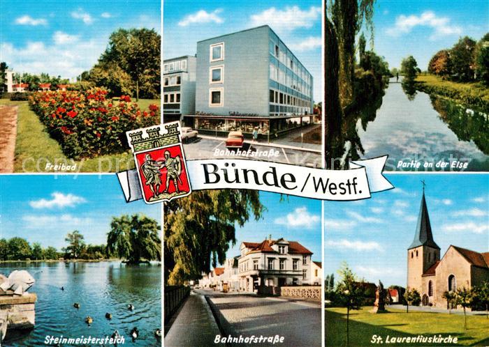 Buende Westfalen Partie an der Else Sankt Laurentiuskirche Steinmeisterteich Fre