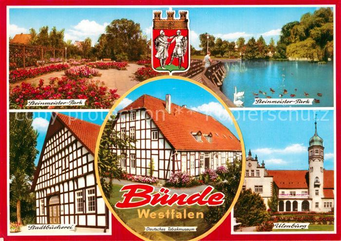 Buende Westfalen Steinmeister Park Stadtbuecherei Ulenburg Deutsches Tabakmuseum