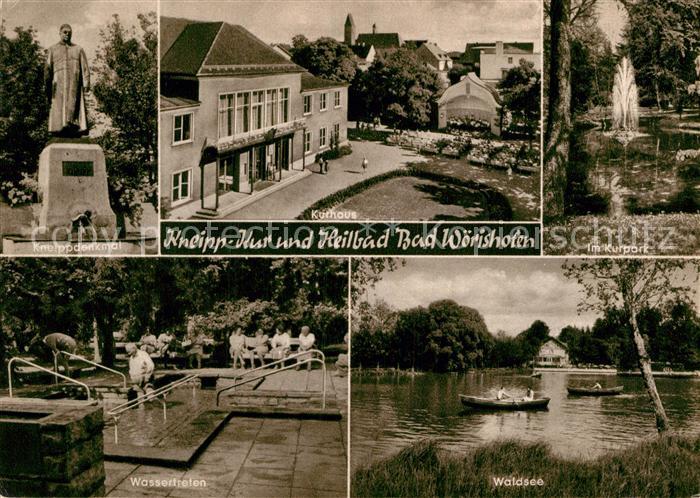 Bad Woerishofen Kurpark Kurhaus Kneippdenkmal Wassertretbecken Waldsee