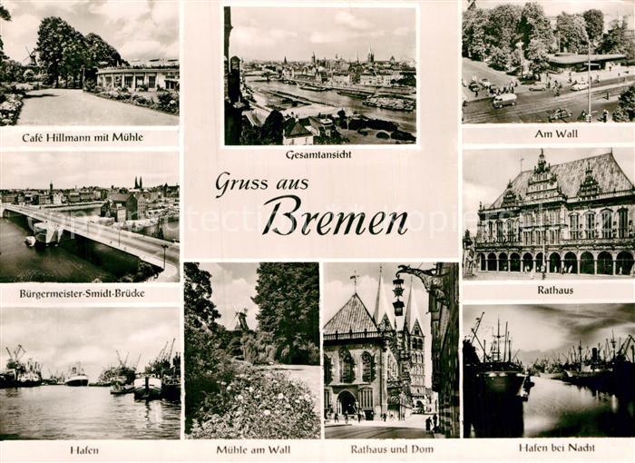 BREMEN  CITY Rathaus Buergermeister Schmidt Bruecke Hafen Rathaus Dom