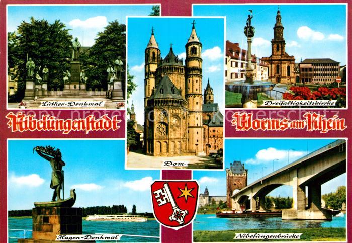 Worms Rhein Dreifaltigkeitskirche Luther Denkmal Hagen Denkmal Niebelungenbrueck