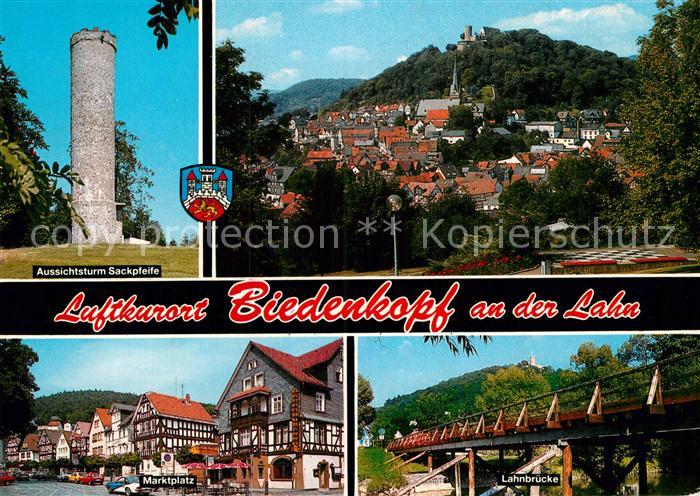 Gladenbach Lahn Hessen Aussichtturm Sackpfeife Marktplatz Lahnbruecke