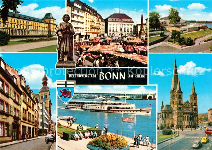 Bonn Rhein Rheinufer Schloss Anlagen Marktplatz Dom