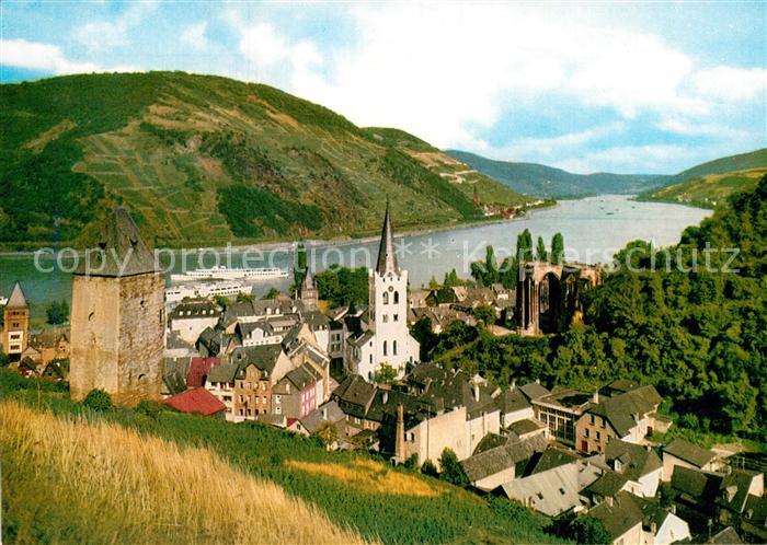 Bacharach Rhein Teilansicht Burg Kirche