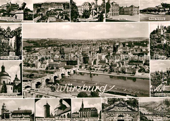 Wuerzburg Residenz Festung Marienberg Kaeppele Marktplatz Marienkapelle