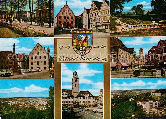 Bad Mergentheim Platz Park Gesamtansicht Brunnen Rathaus