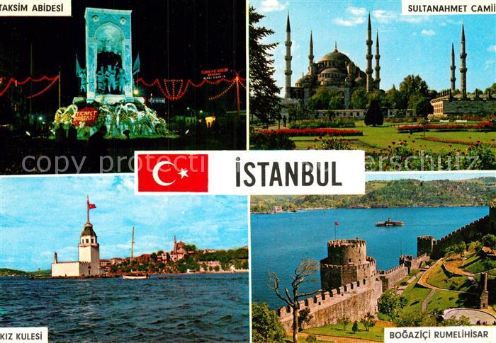 Istanbul Constantinopel Taksim Abidesi Kiz Kulesi Moschee Stadtmauer