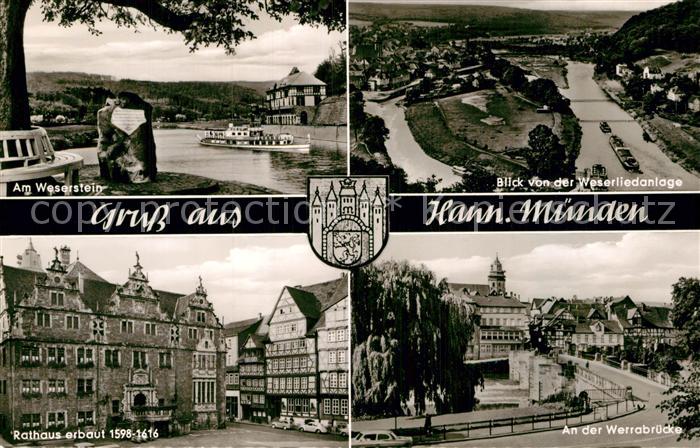 Hann. Muenden Weserstein Werrabruecke Rathaus