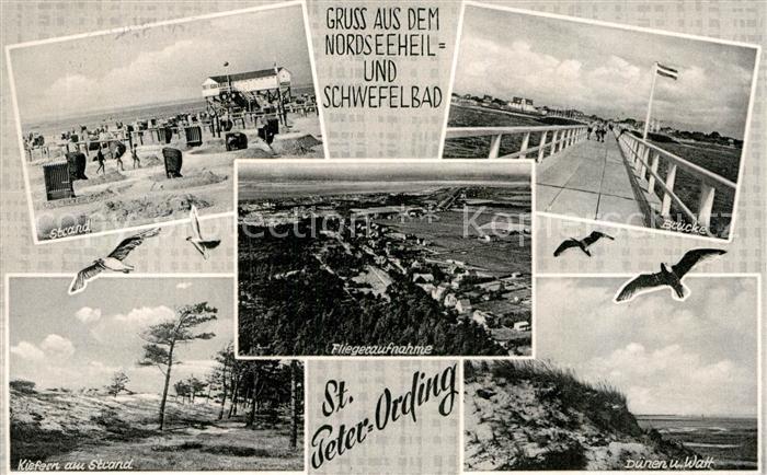St Peter-Ording Bruecke Strand Fliegeraufnahme