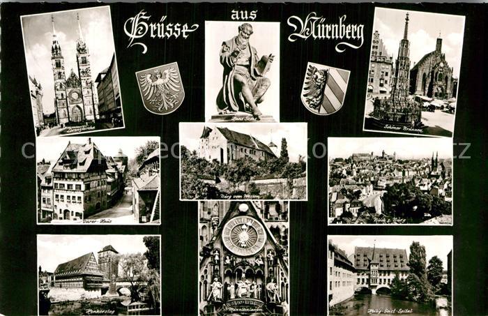 Nuernberg Lorenzkirche Duerer-Haus Burg Hans Sachs