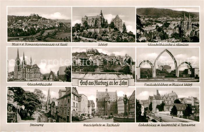 Marburg Lahn Elisabethkirche Marktplatz Rathaus