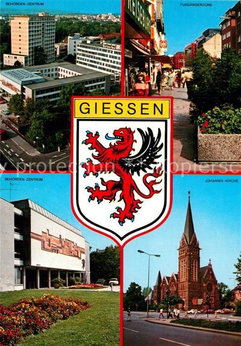 Giessen Lahn Johannis-Kirche Fussgaengerzone Behoerdenzentrum