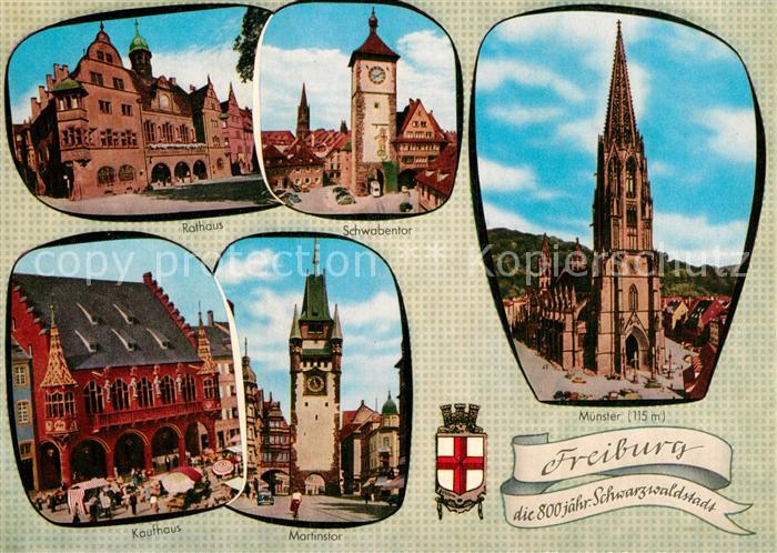 Freiburg Breisgau Muenster Martinstor Kaufhaus Rathaus