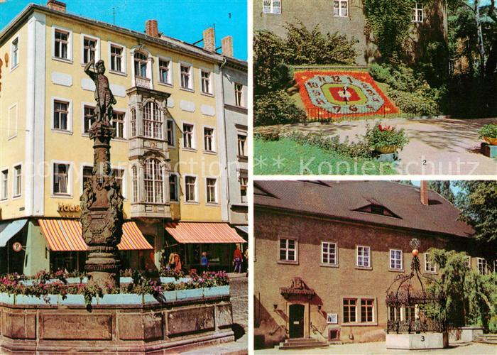 Zittau Marsbrunnen Markt Blumenuhr Stadtmuseum