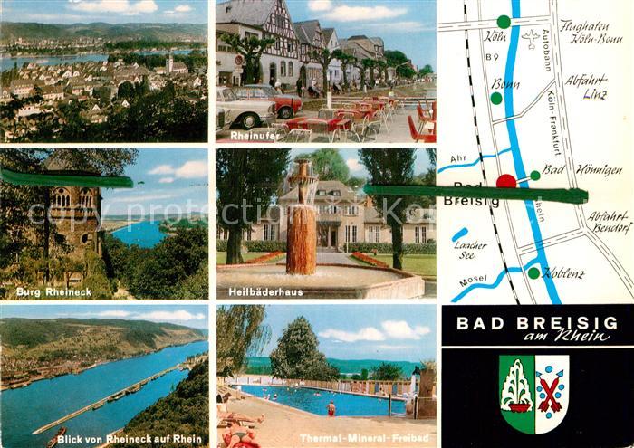Bad Breisig Burg Rheineck Rheinufer Heilbaederhaus