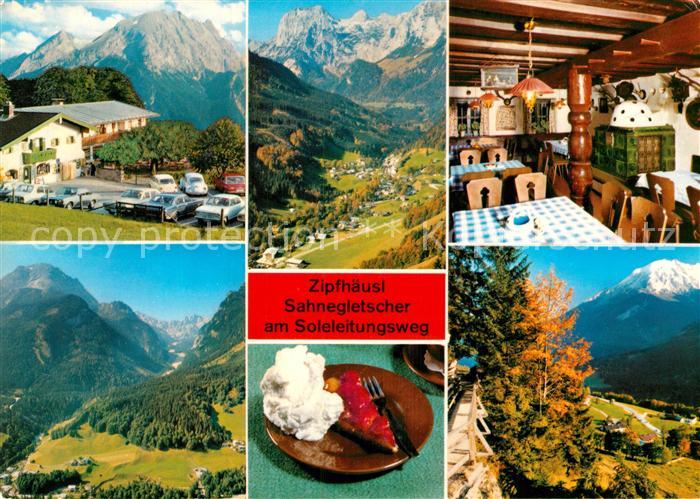 Ramsau Berchtesgaden Berggasthof Zipfhaeusl Sahnegletscher Soleleitungsweg