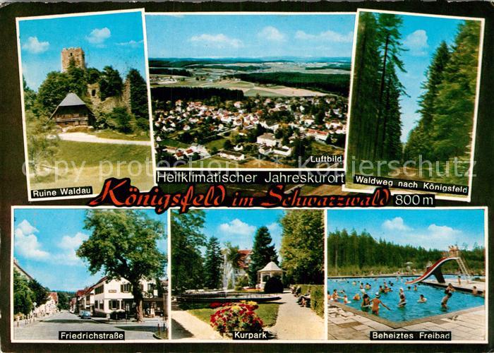 Koenigsfeld Schwarzwald Fliegeraufnahme Ruine Waldau Friedrichstrasse