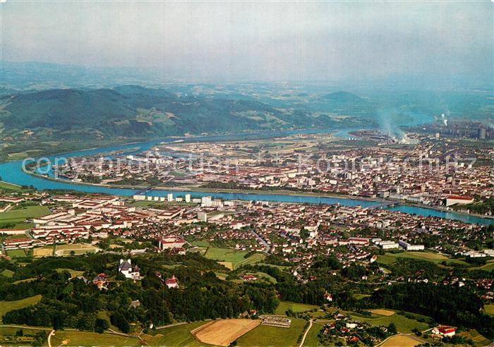 Linz Donau Fliegeraufnahme