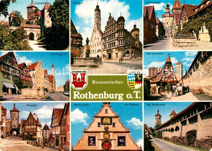 Rothenburg Tauber Kobolzellertror Rathaus Markusturm