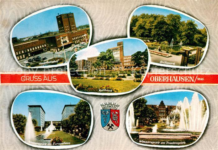 Oberhausen Hauptbahnhof Rathaus Grillopark Wasserspiele Europahaus