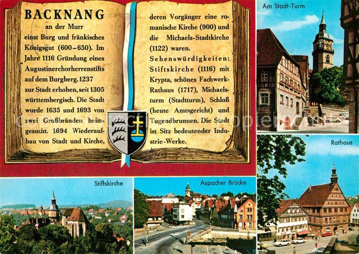 Backnang Stiftskirche Aspacher Bruecke Rathaus Stadtturm
