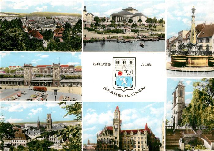 SAARBRueCKEN Saarland Brunnen Hauptbahnhof Panorama