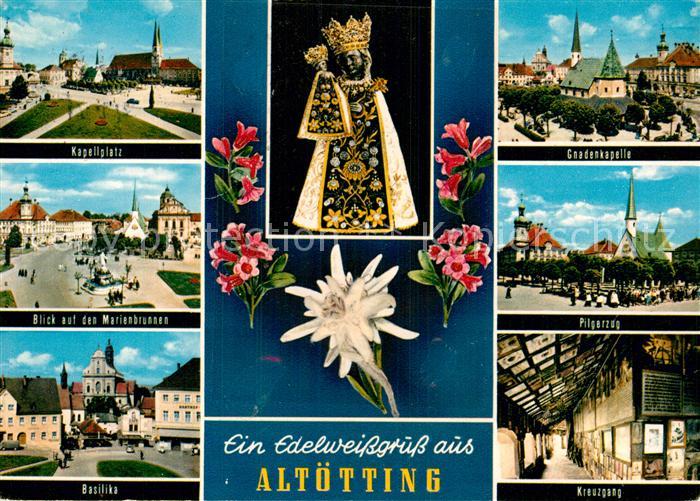 Altoetting Kapellplatz Gnadenkapelle Marienbrunnen Pilgerzug Basilika Kreuzgang