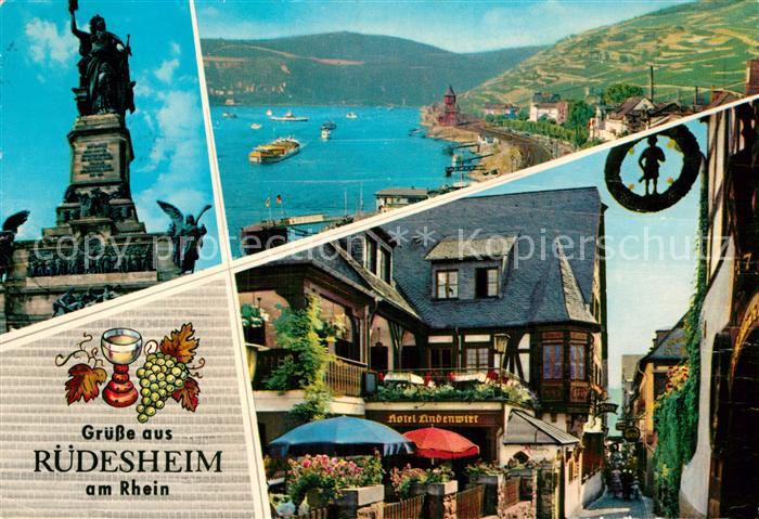 Ruedesheim Rhein Niederald Denkmal Lindenwirt Panorama