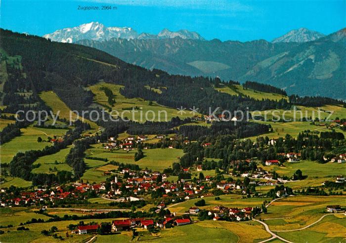 Bad Kohlgrub Fliegeraufnahme Ammergau Alpen Zugspitze
