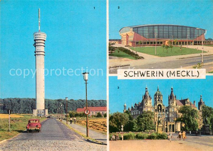 Schwerin Mecklenburg Fernsehturm Schloss Sporthalle