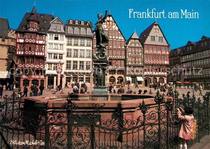 Frankfurt Main Fachwerkhaeuser Brunnen Denkmal