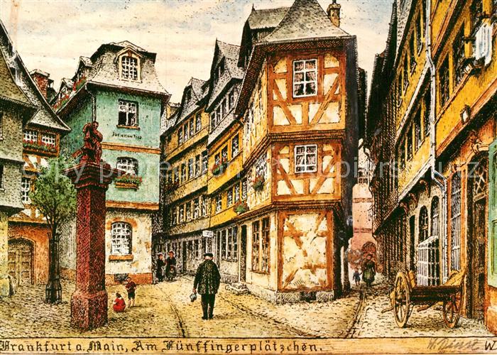 Frankfurt Main Am Fuenffingerplaetzchen Kuenstler Dinst