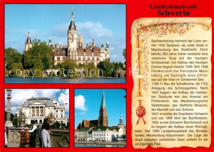 Schwerin Mecklenburg Schloss Staatstheater Pfaffenteich Dom